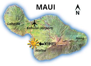 Map of Maui showing Penthouse location